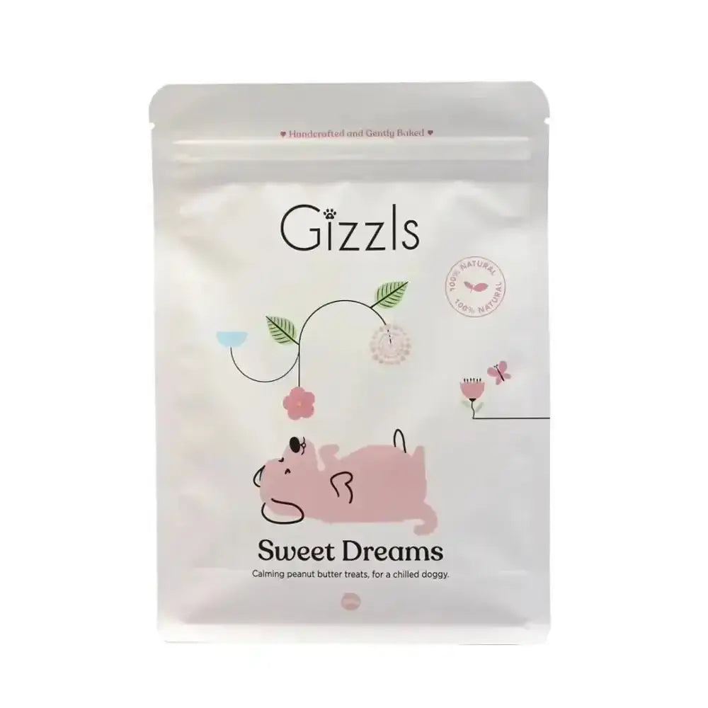 Gizzls Sweet Dreams calming peanut butter dog treats bag, 200g