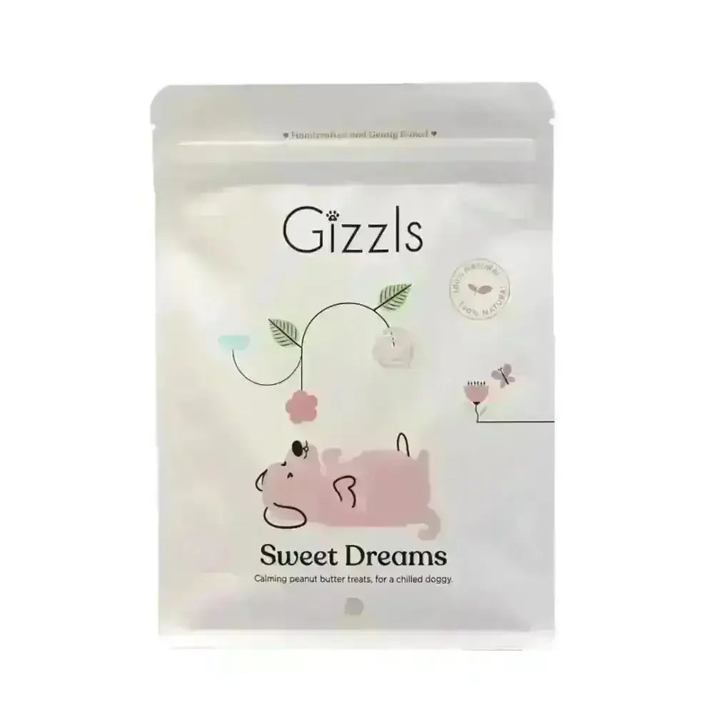 Gizzls Sweet Dreams calming peanut butter dog treats bag, 200g