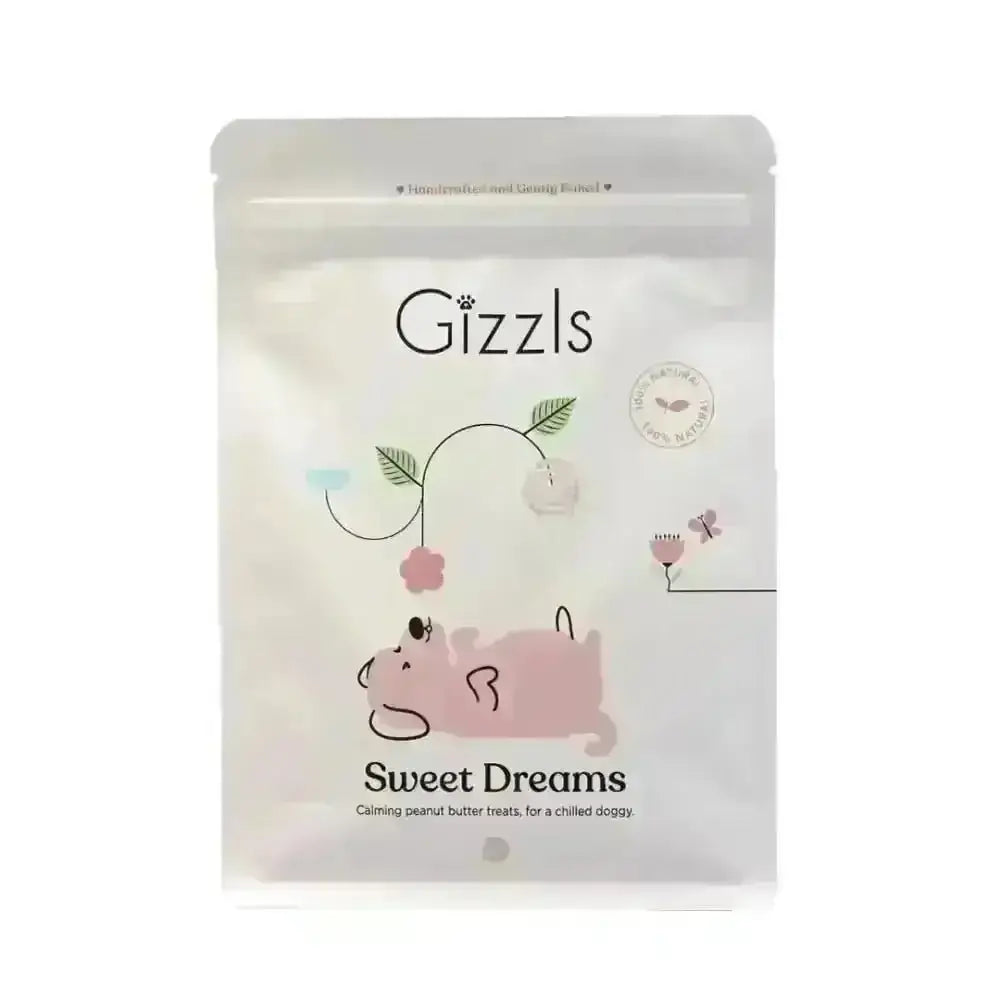Gizzls Sweet Dreams peanut butter dog treats 200g bag with stars