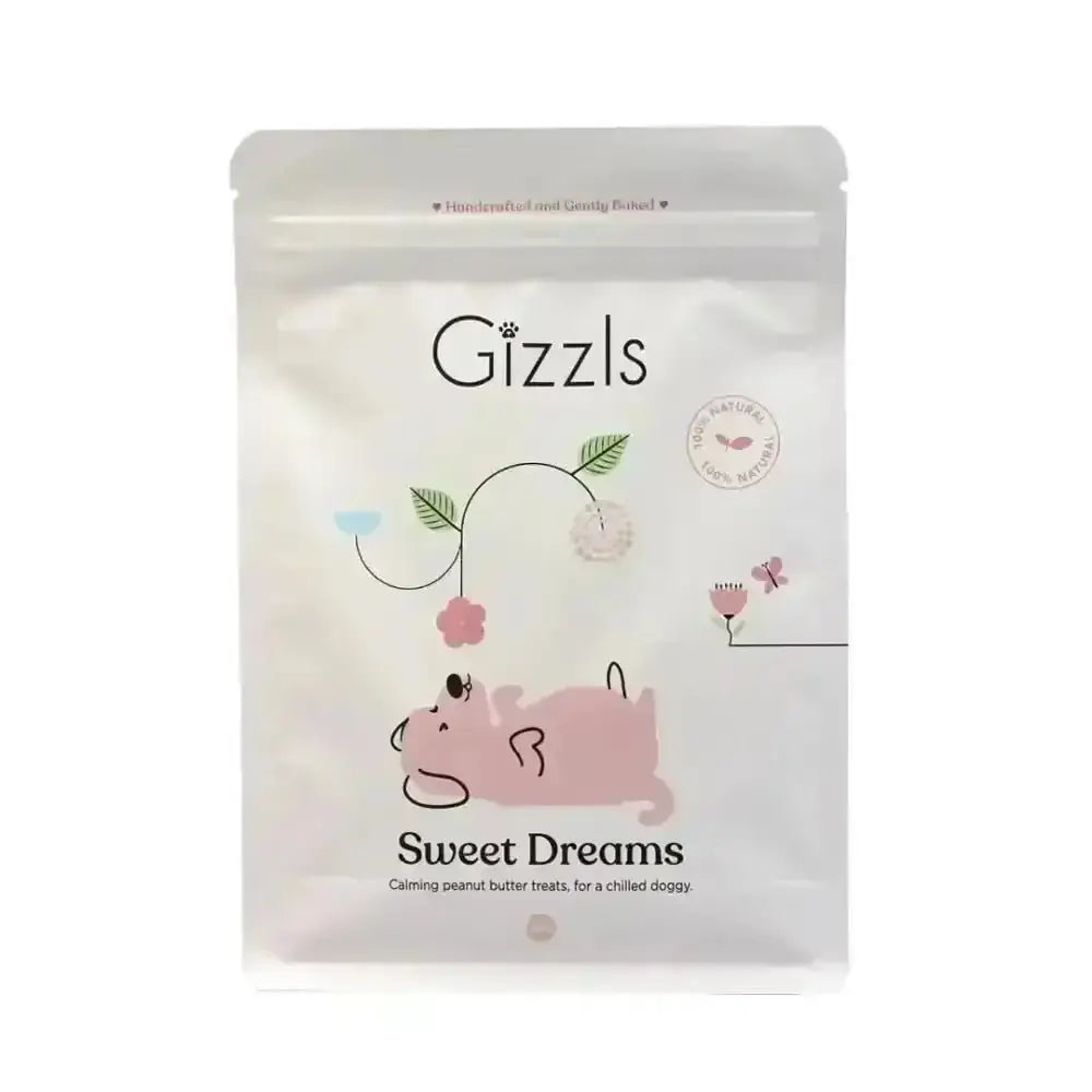 Gizzls Sweet Dreams calming peanut butter dog treats bag, 200g