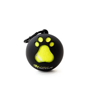 Black and neon yellow tennis ball keychain with paw print in Great&Small Active Ball Holder