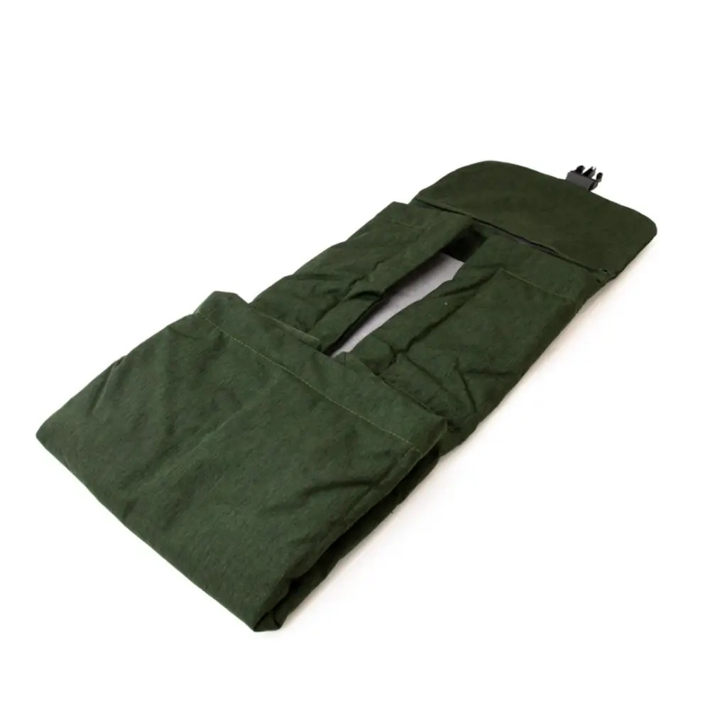 Olive green active travel mat in water resistant pouch with drawstring closure