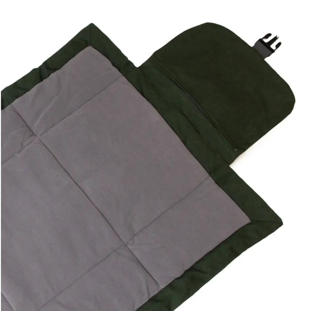 Olive green and gray Great&Small Active Travel Mat with water resistant outer shell