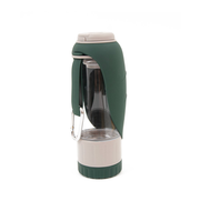 Green insulated bottle cover with a carabiner on a white background