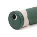 Green water bottle sits on a white background