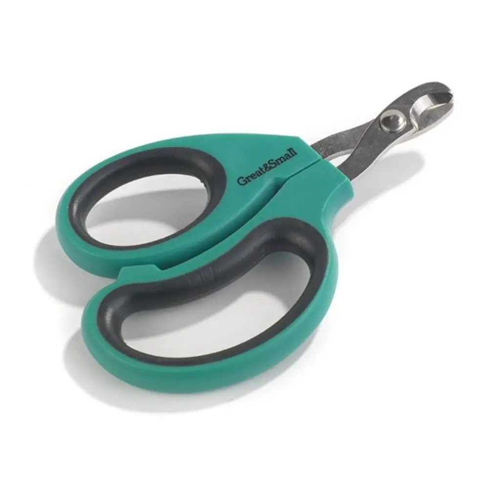Great&Small cat claw clippers with green and black ergonomic scissors