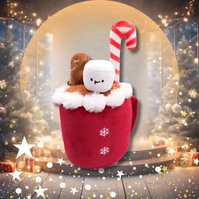 Great&Small Christmas Plush Cocoa Mug with Vinyl Candy Cane