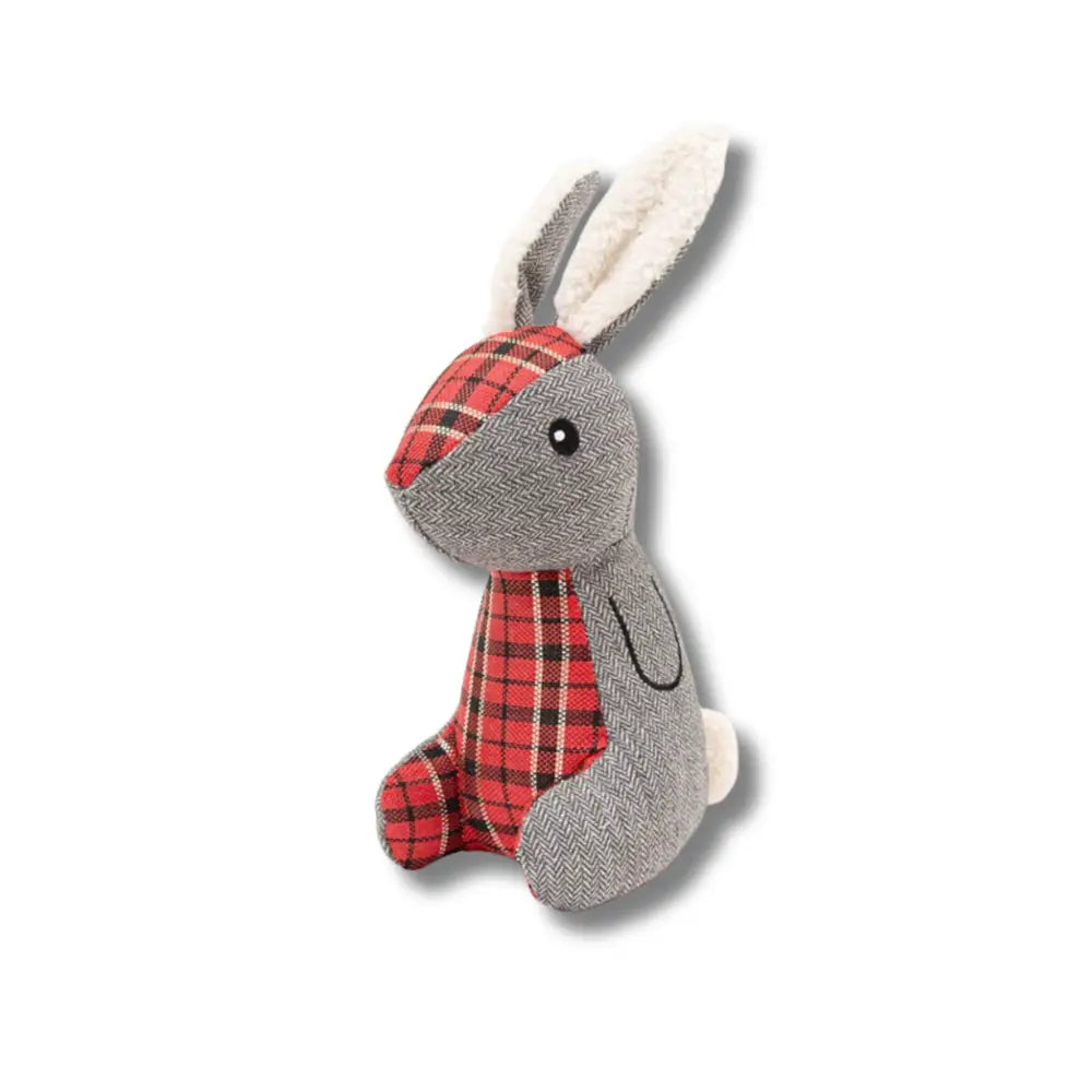 Great&Small Classic Christmas Hare: red plaid plush toy with tartan belly