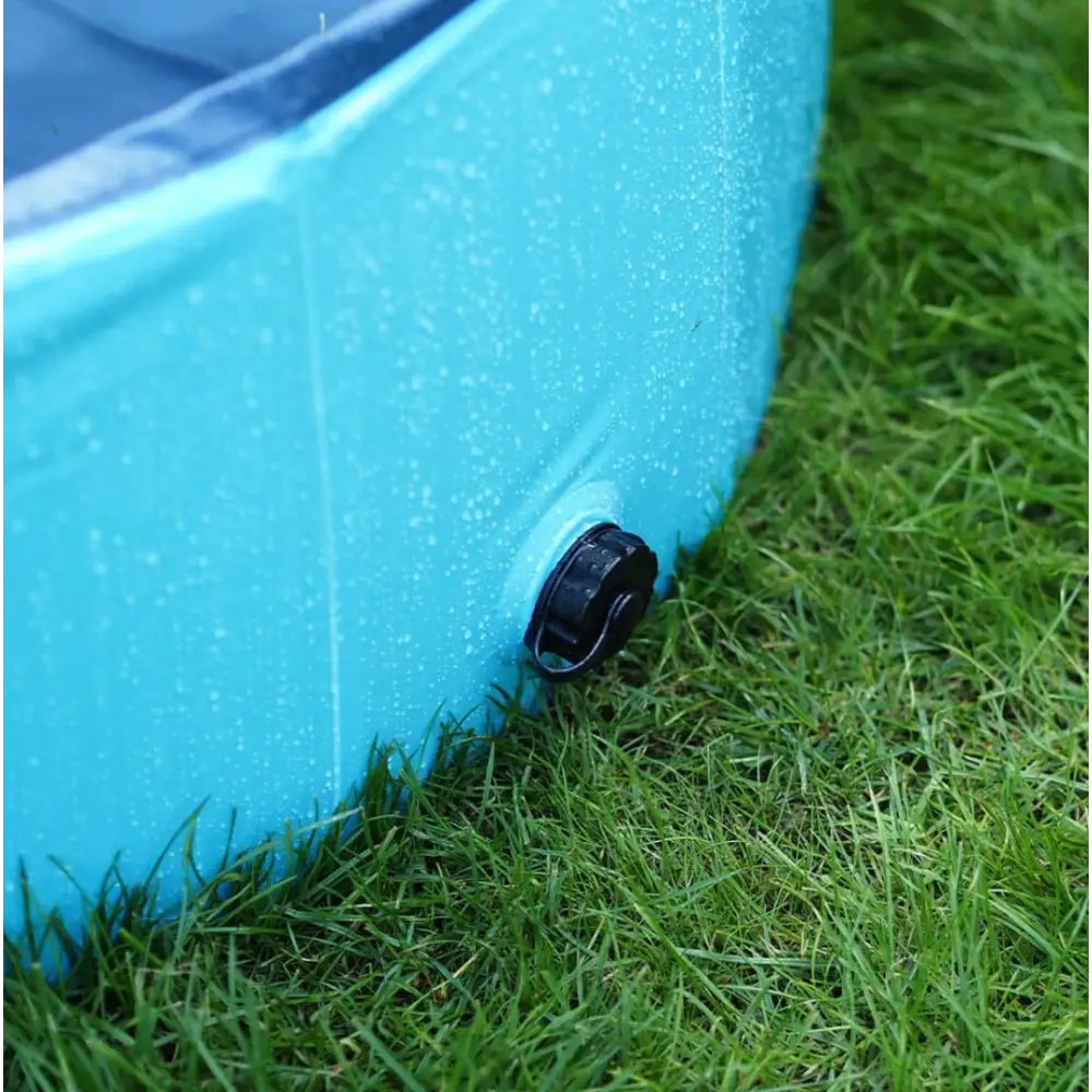 Great&Small Cool Pool: Blue inflatable pool with black valve, durable plastic