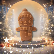 Adorable snowman dog treat  on a festive background