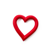 Great&Small Puppy Love Rubber Heart: vibrant red hollow charm