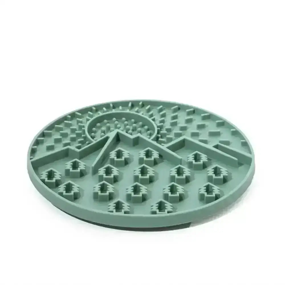 Great&Small Slow Down Pennines mint-green silicone snack pad with raised tree and mountain design