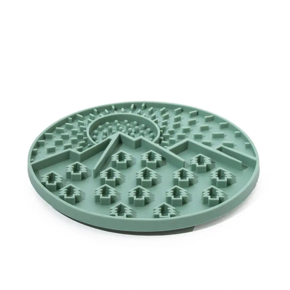 Great&Small Slow Down Pennines mint-green silicone snack pad with raised tree and mountain design