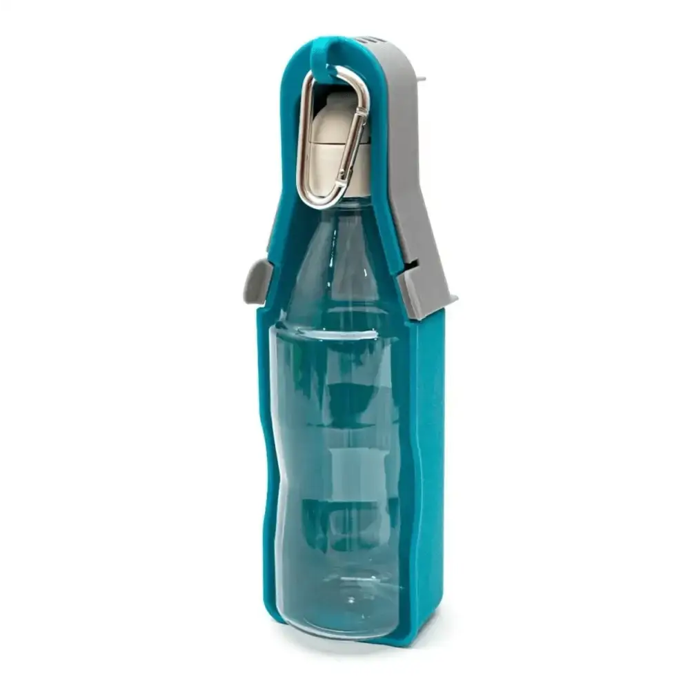Great&Small 28mm teal gray travel bottle with carabiner for keeping pets