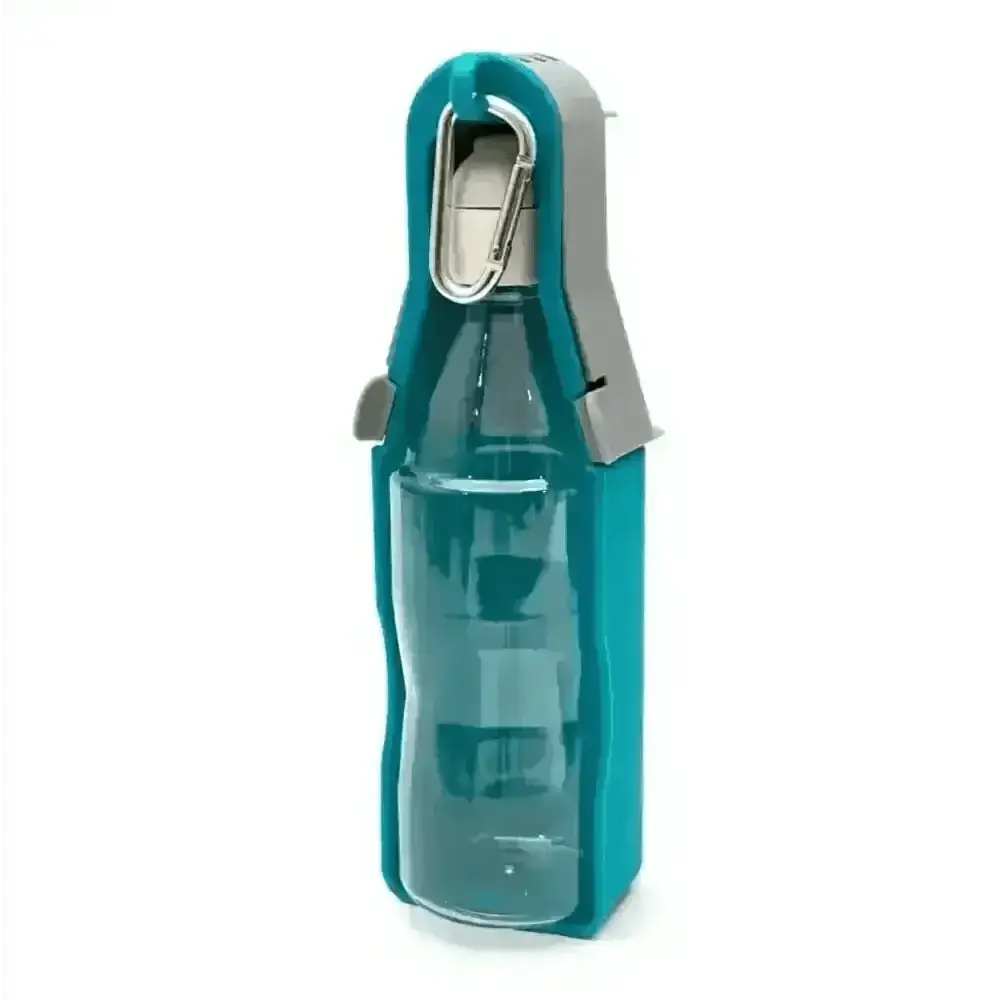 Great&Small 28mm teal gray travel bottle with carabiner for keeping pets