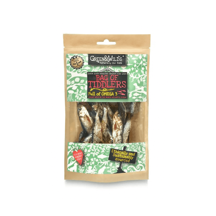 Green And Wilds Bag of Tiddlers natural cat treats.