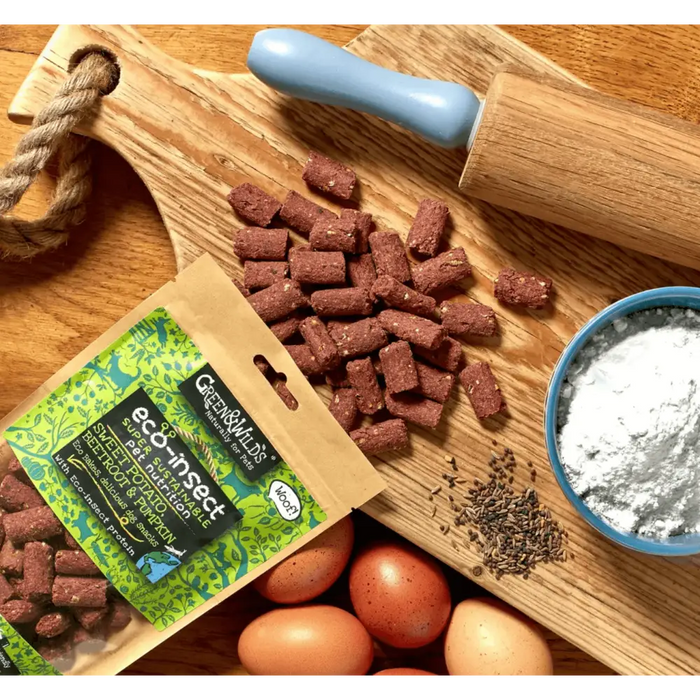 Green And Wilds Eco-insect natural dog treats.