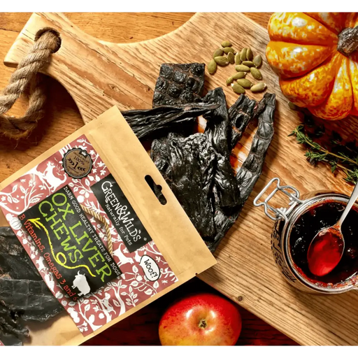 Green & Wilds Natural Ox Liver Chews for dogs.