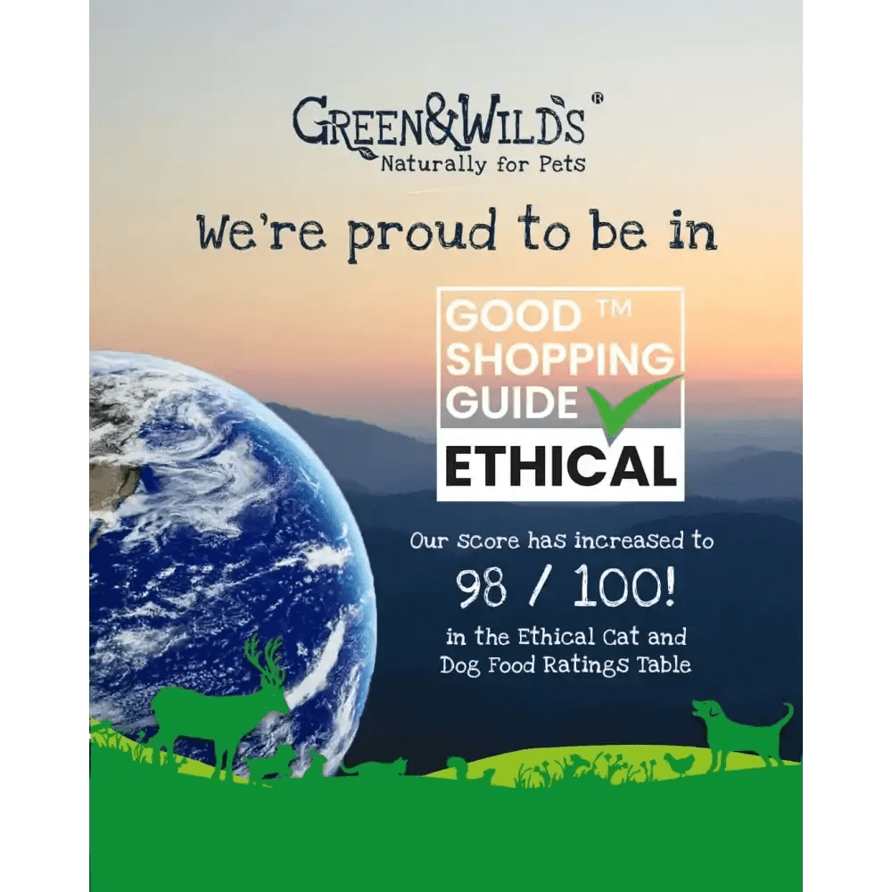 Green and Wilds premium fallow antler chews bag with ethical rating label