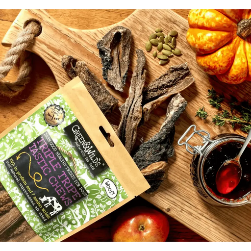 Green And Wilds Triple Tripe Tastic Natural Dog Chews.