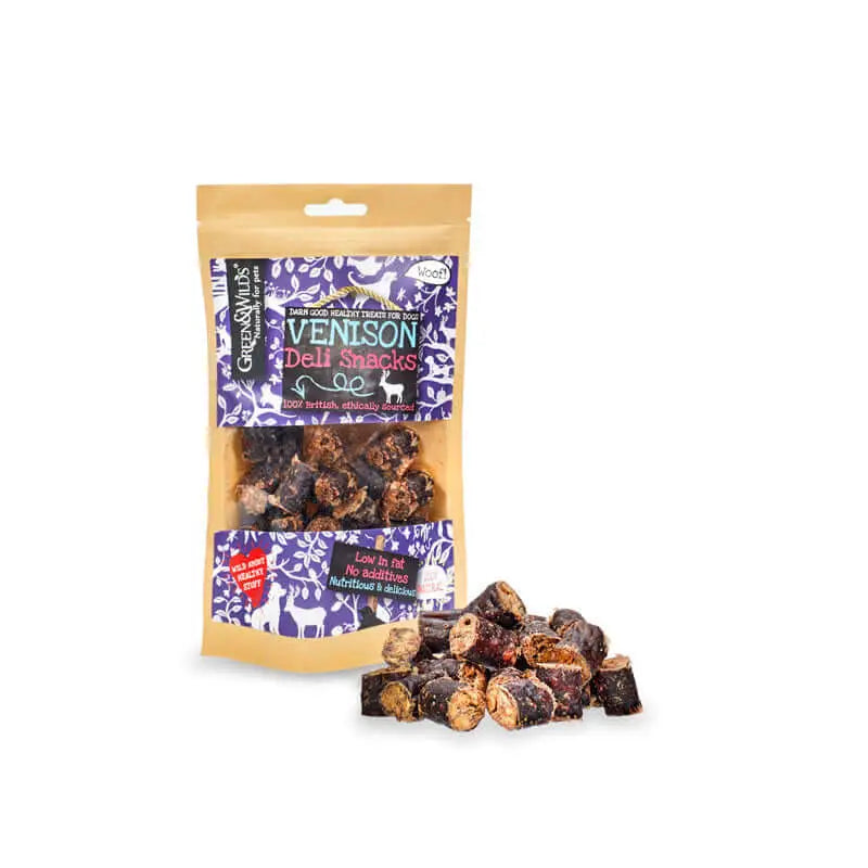 Green And Wilds Venison Deli Snacks Natural Dog Treats.