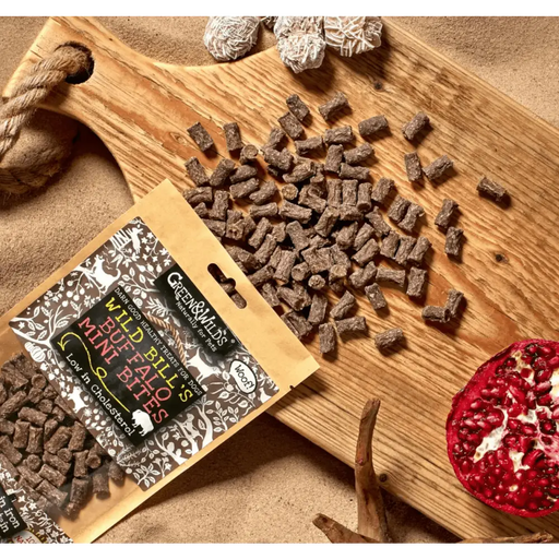 Green And Wilds Buffalo Mini Bites Natural Dog Treats.