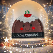 Felt Christmas pudding ornament toy for smaller dogs, Green And Wilds You Pudding