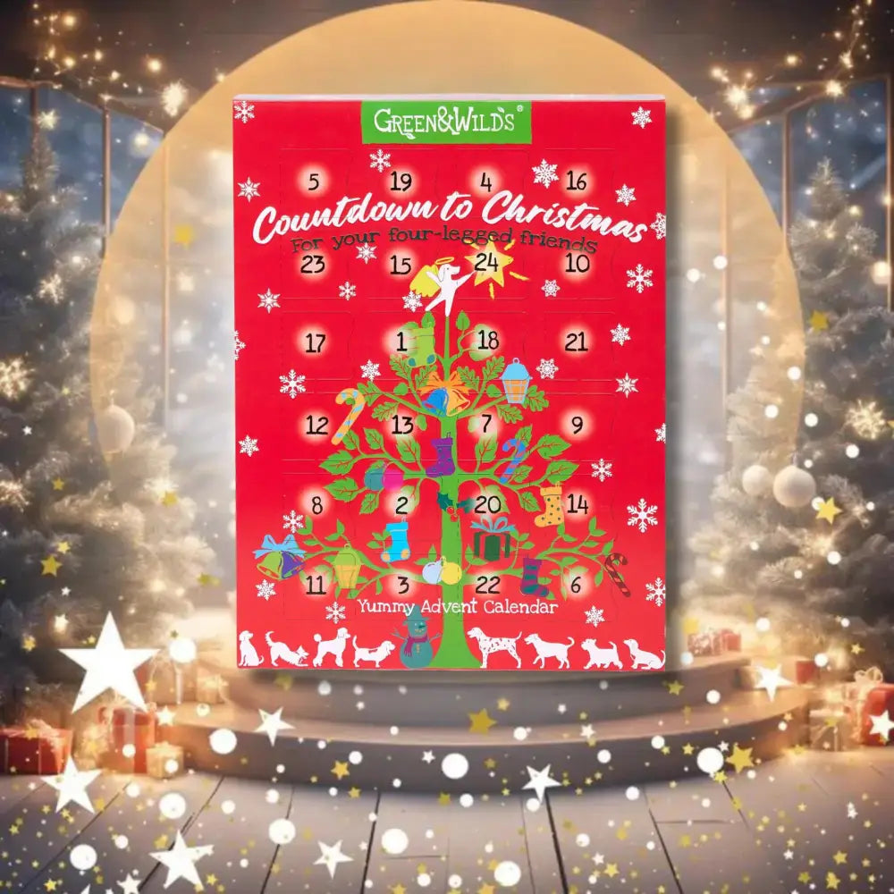 Green And Wilds Dog Advent Calendar with Christmas Tree Ornaments