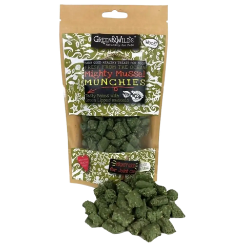 Green & Wilds Mighty Mussel Munchies Grain Free Treats for Dogs