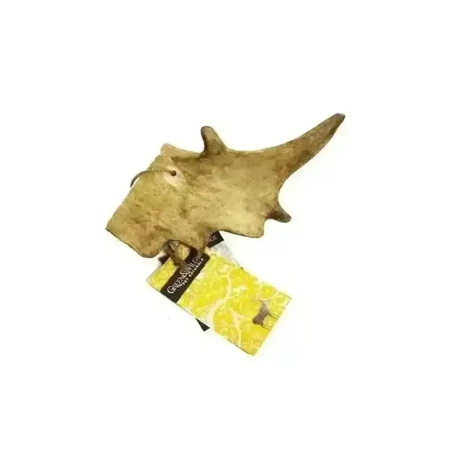 Premium Fallow Antler Dog Chew with Brown Antler and Patterned Tag