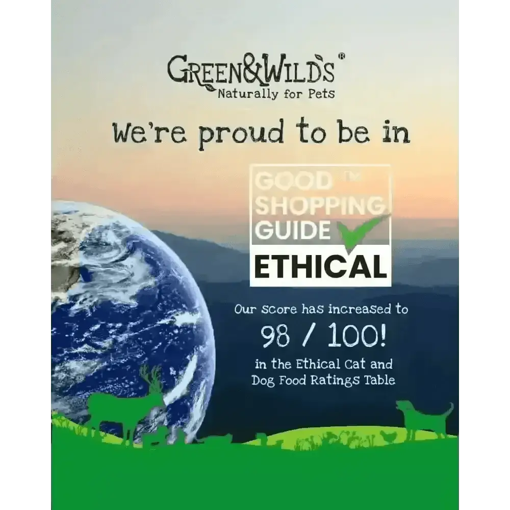Green and Wilds premium fallow antler chews bag with ethical rating label
