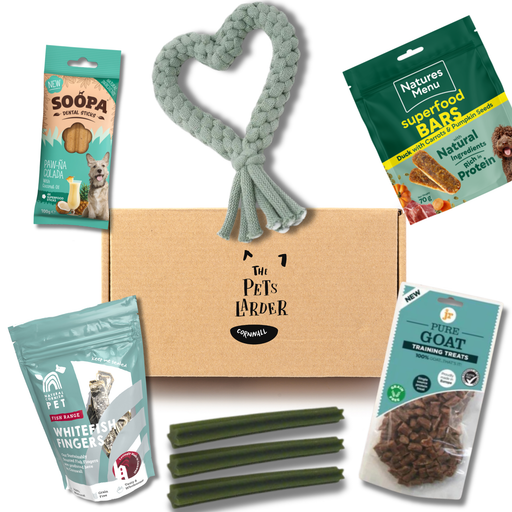Heart Toy & Treats Bundle For Dogs - Blue
