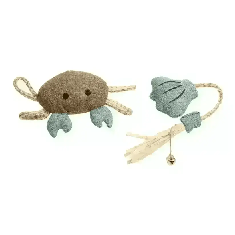 House of Paws Eco Friendly Crab and Seashell Cat Toys - Natural Pet Shop
