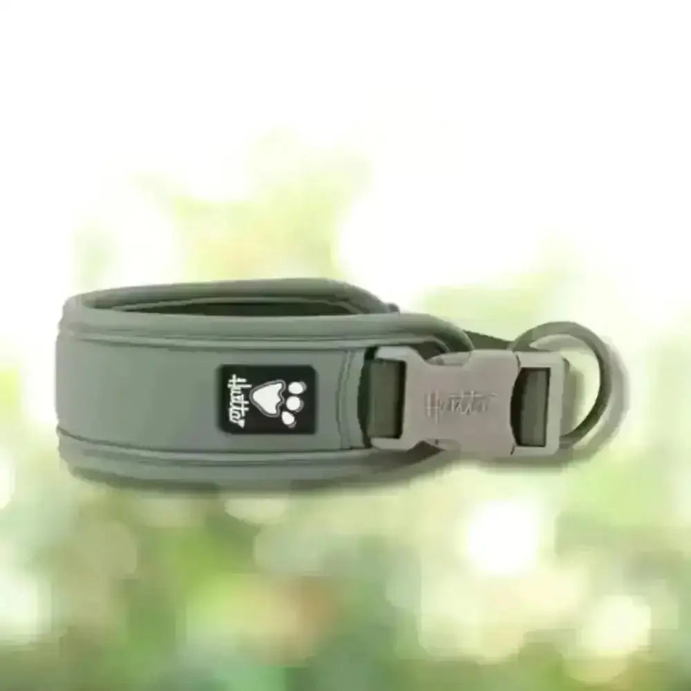 Hurtta Weekend Warrior Eco Collar Hedge in hunter grey with padded strap