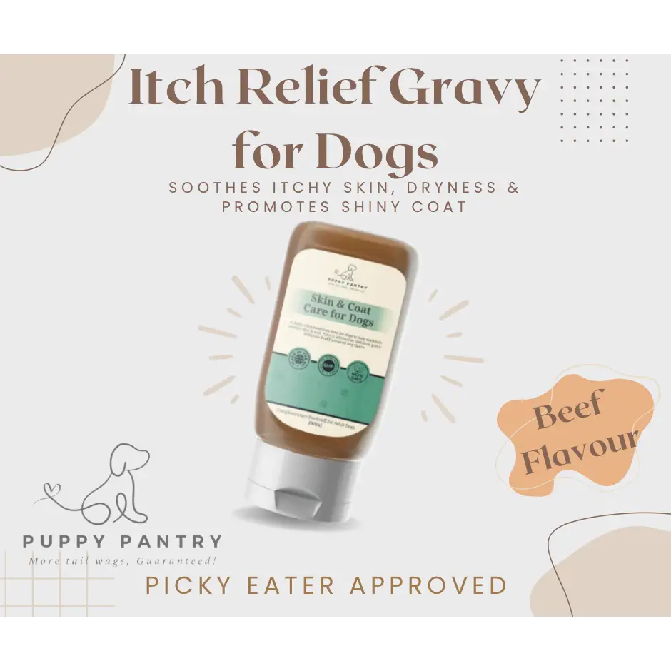 Itch Relief Gravy – 290ml Soothes itchy skin reduces dryness promotes a shiny coat - Dog Skin & Coat Care Gravy