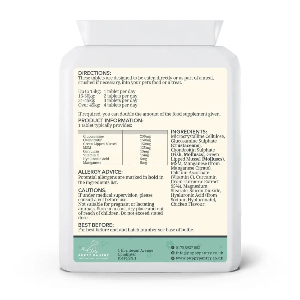 Joint Support Tablets – 300 Pack Advanced formula for mobility flexibility & comfort - Dog Joint Support Tablets