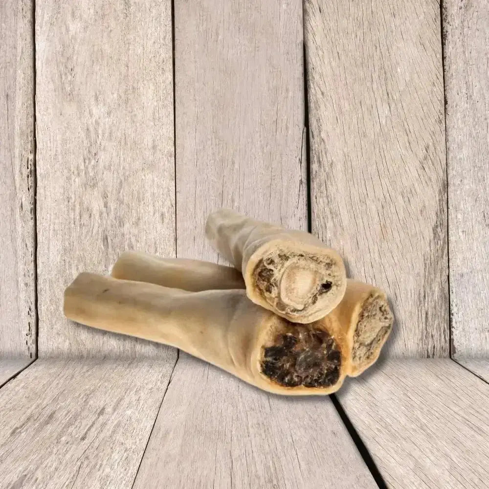 Bone-shaped dog chew toy with natural texture and beef tails filling from JR Pet Products
