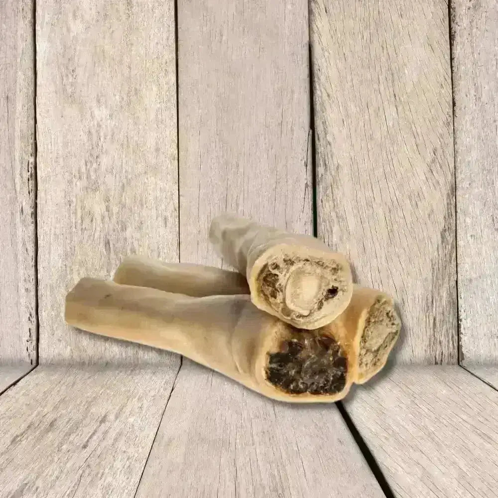 Bone-shaped dog chew toy with natural texture and beef tails filling from JR Pet Products