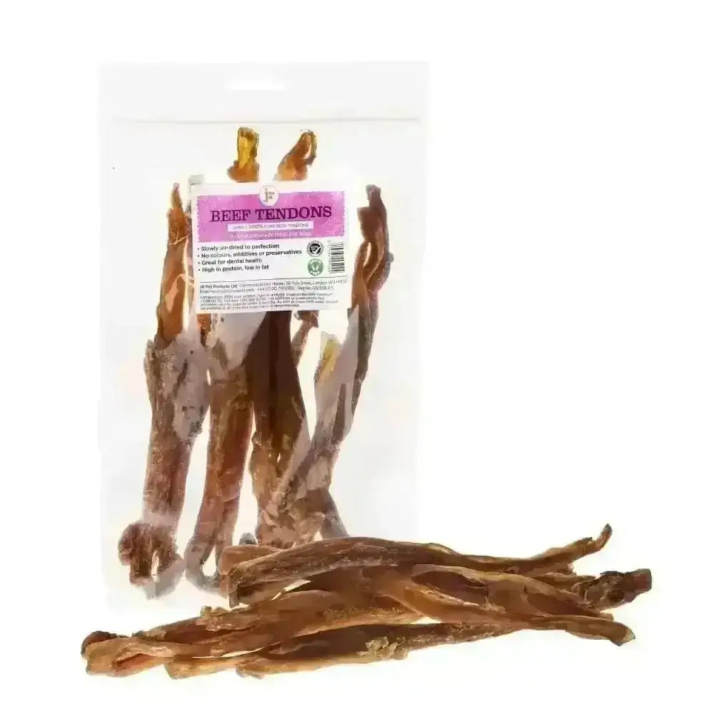JR Pet Products beef tendons: natural brown, textured pet products alternative