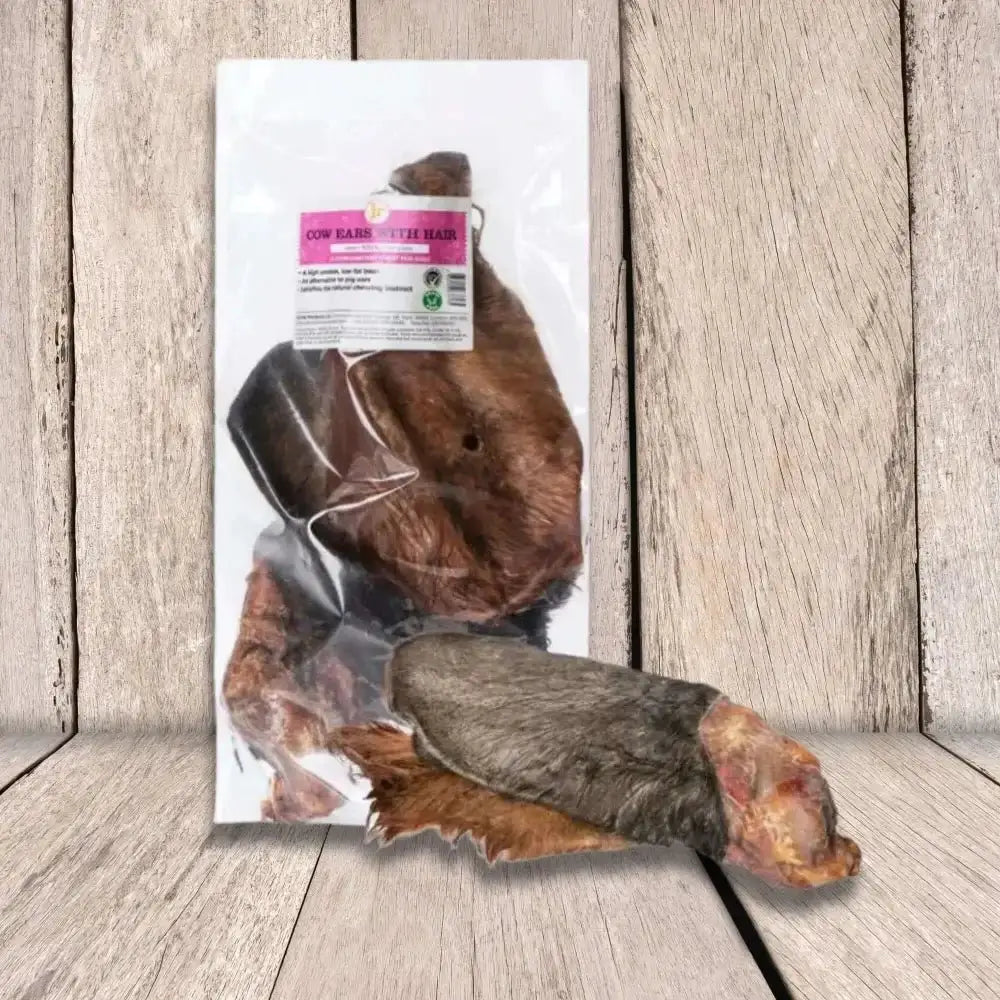 Premium brown and tan cow ears pet products for dogs