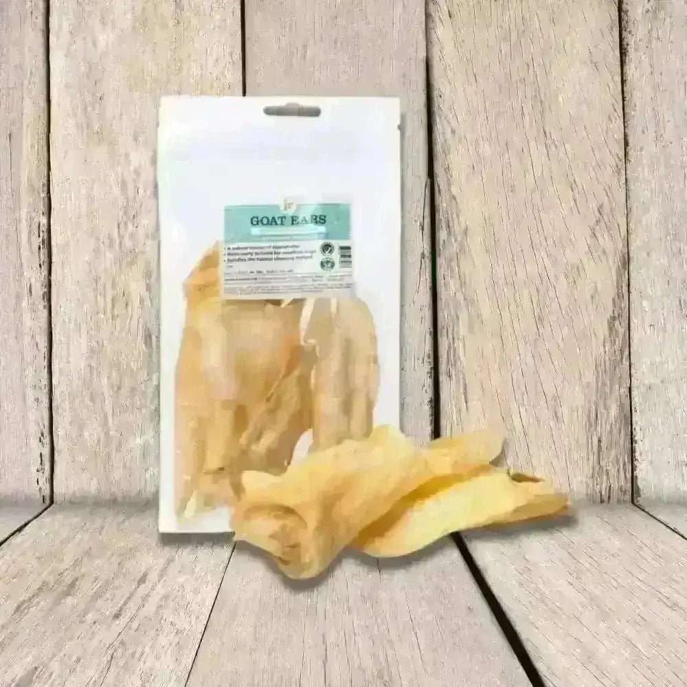 JR Pet Products Goat Ears natural dog treat bag on white background