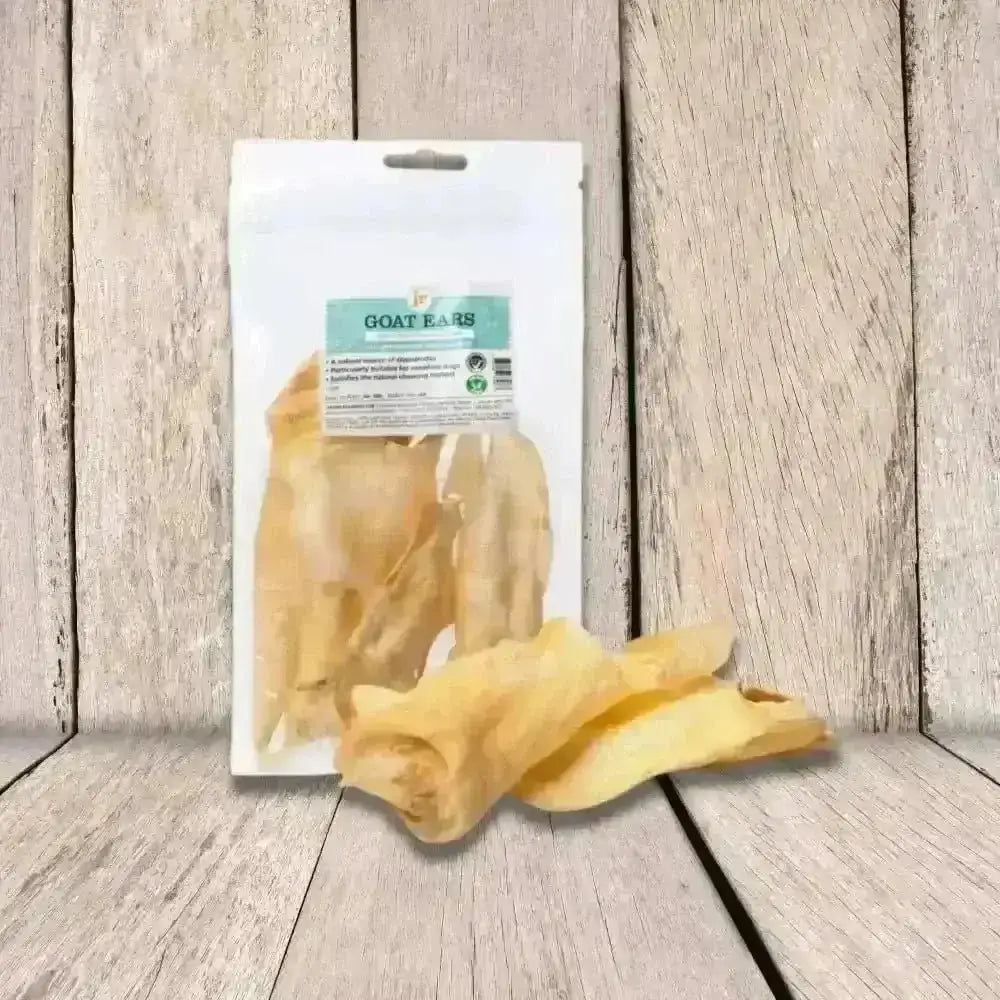 JR Pet Products Goat Ears natural dog treat bag on white background