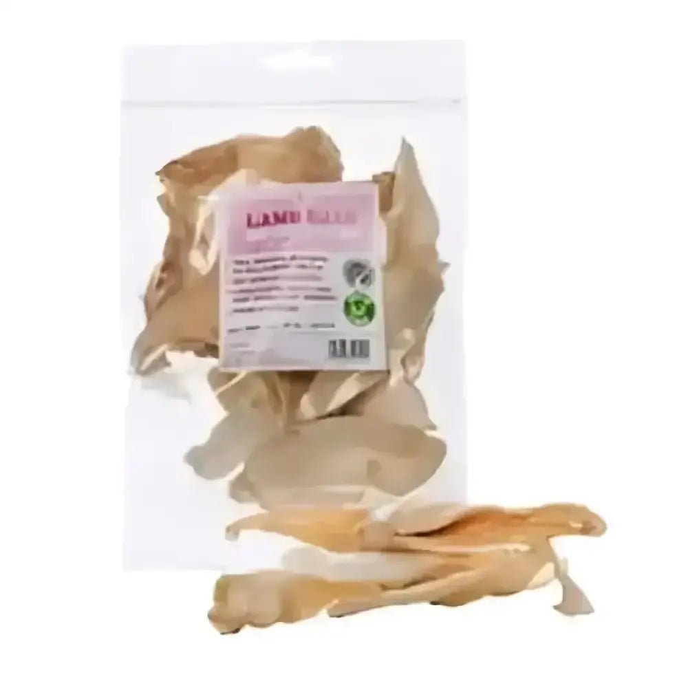 Grain free JR Pet Products Lamb Ears with dried ginseng root in bag