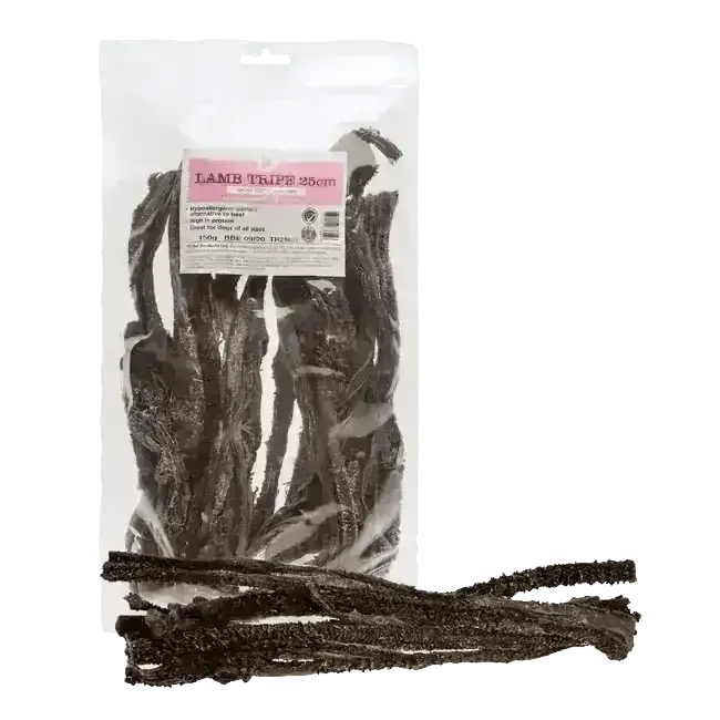 JR Pet Products Lamb Tripe in Clear Bag with Pink Label