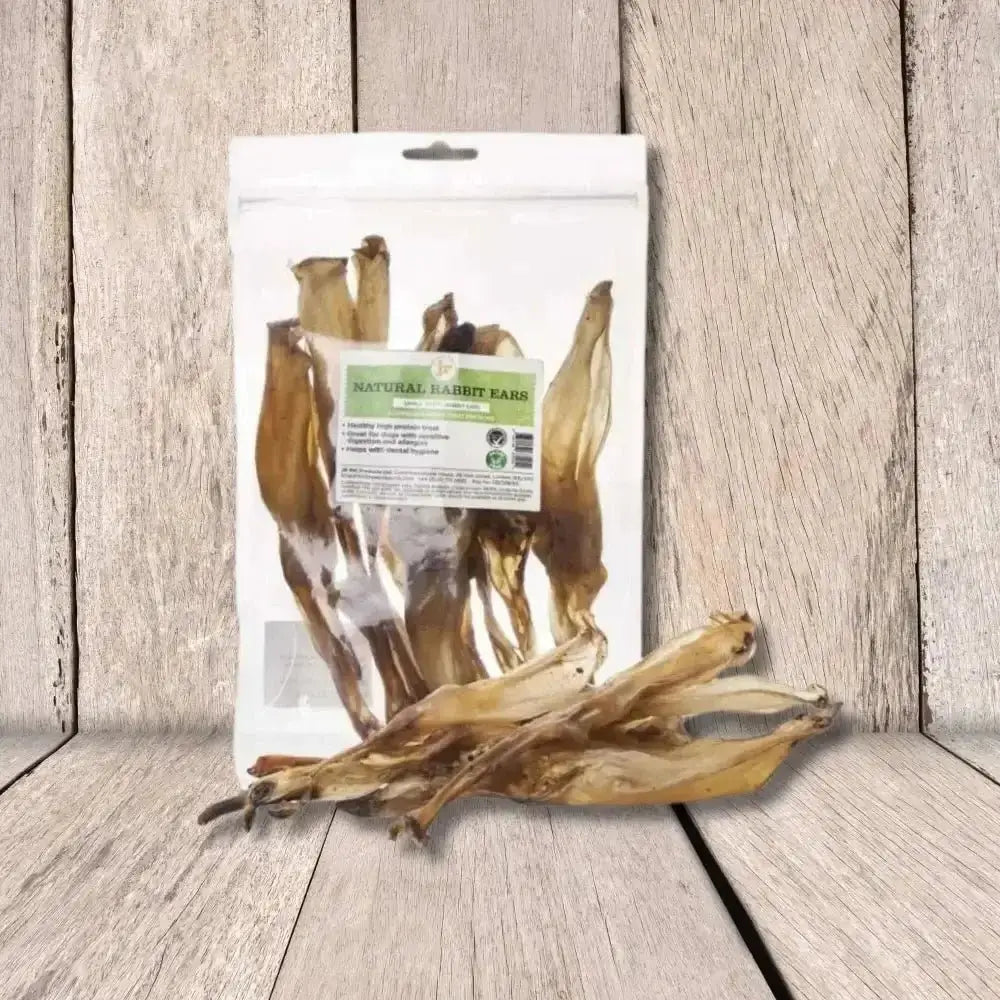 Natural seaweed snack in clear bag for pet products, rabbit ears, grain free dog treats