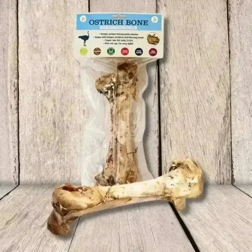 JR Pet Products ostrich bone chew toy, high lean protein pet product