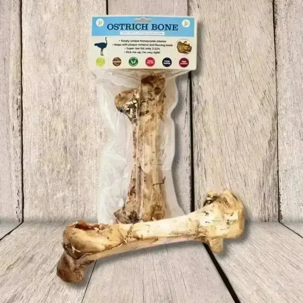 JR Pet Products ostrich bone chew toy, high lean protein pet product