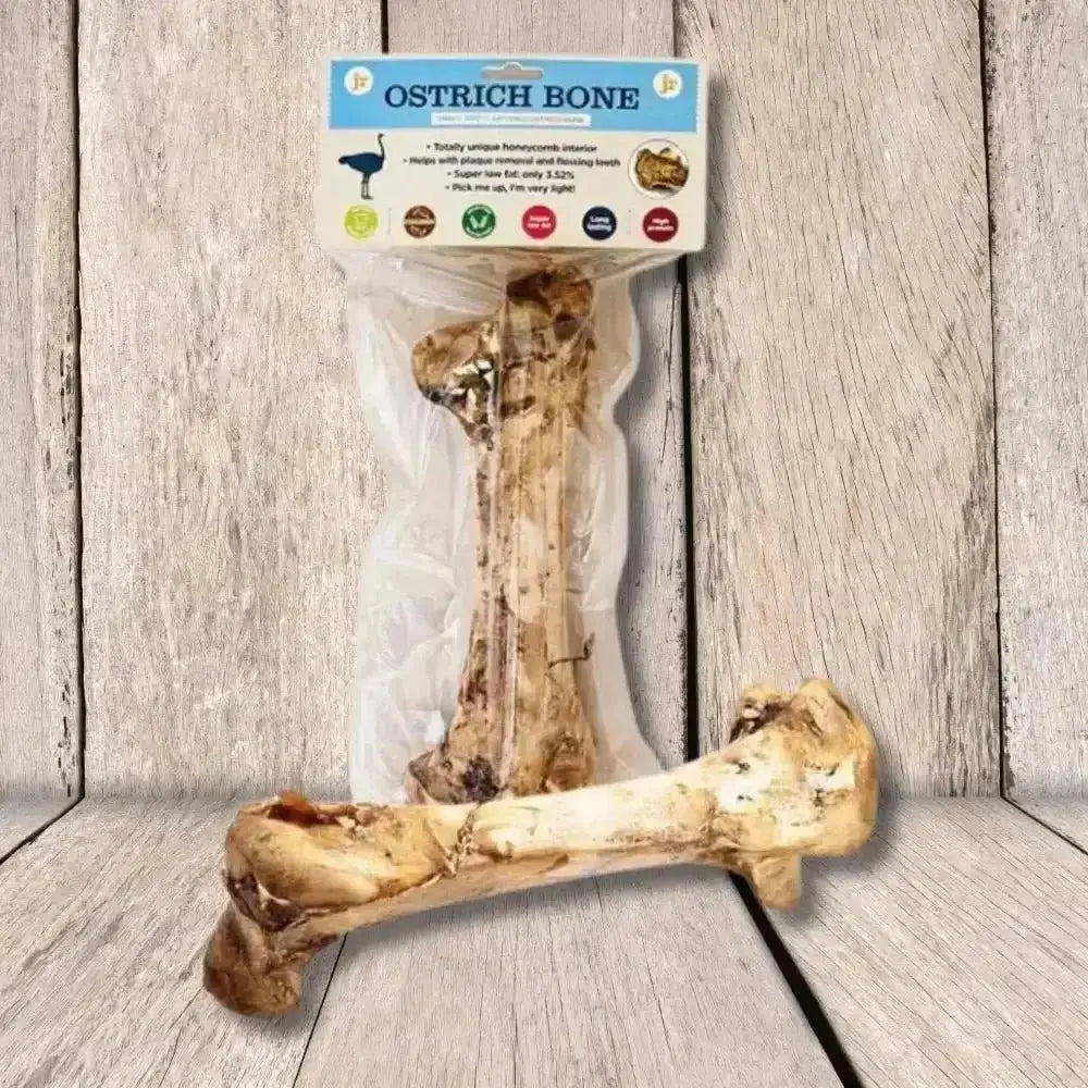 JR Pet Products ostrich bone chew toy, high lean protein pet product