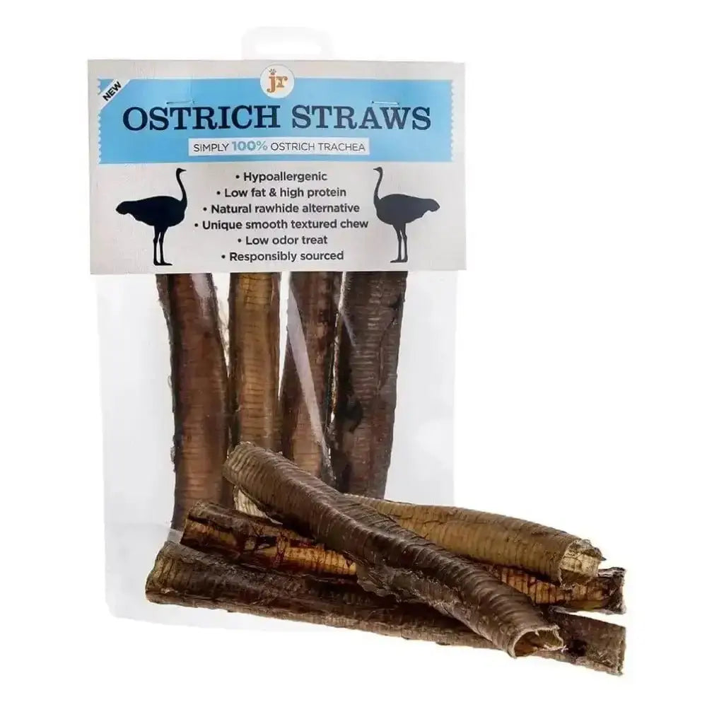 JR Pet Products Ostrich Straws: 100% natural ostrich trachea treats