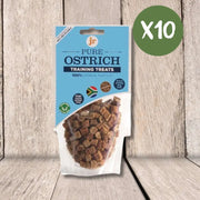JR Pet Products 10-pack ostrich training treats in clear bags